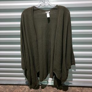 Pure J. Jill Open Drape Green Cable Knit Cardigan Women’s One Size